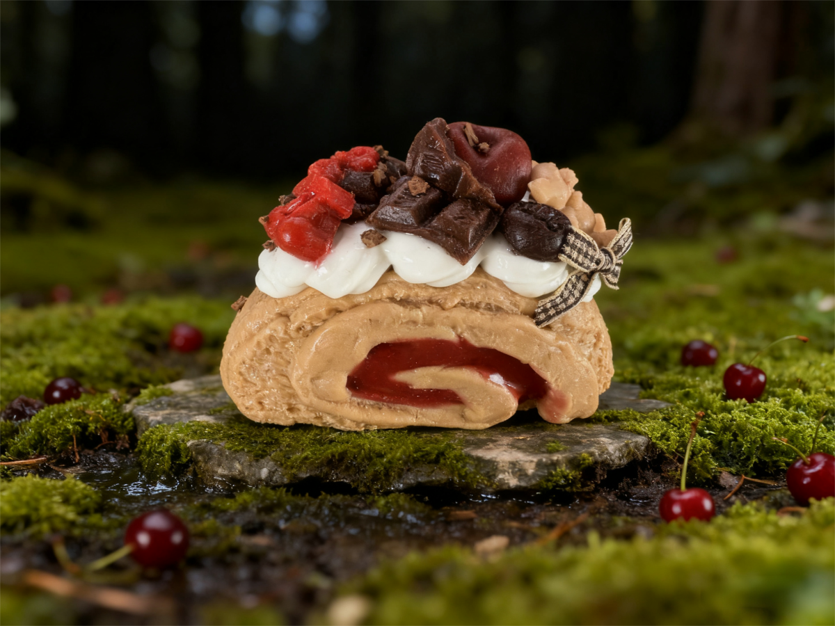 捏3-2 Сквиш — Рулет «Карамельно-шоколадный» с фруктами