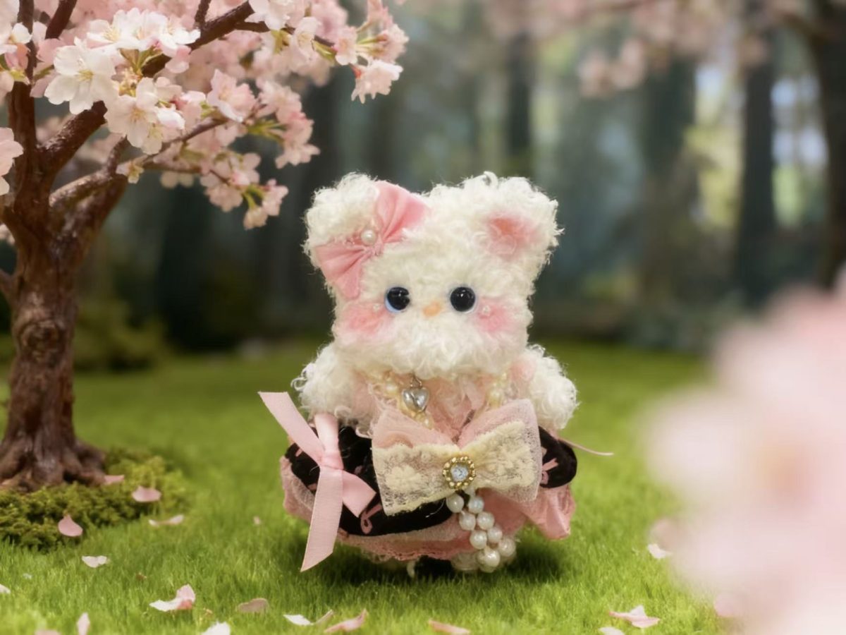 6ea19e6513528a2ec1124c9e29919a3c Кудрявый кот в розовой одежде из пушистых синельных стеблей