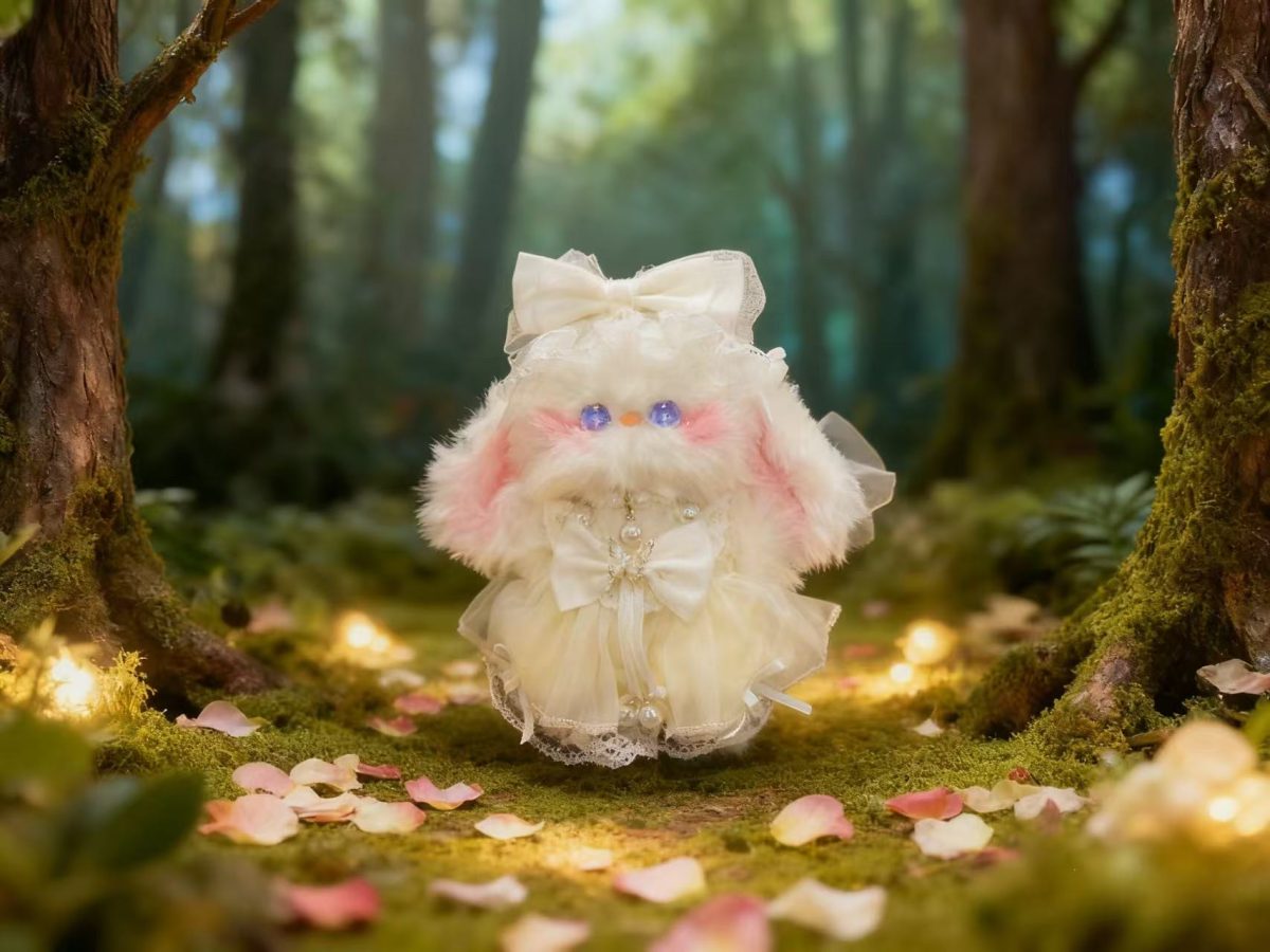 72c4ce1f167fec7545df1ec890d48343 Белый свадебный кролик из пушистых синельных стеблей