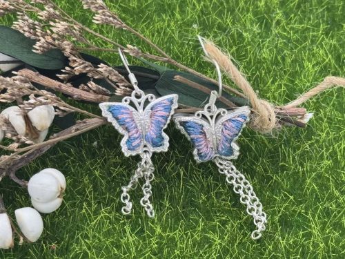 介绍图SME000001 Серьги с вышитыми бабочками