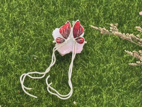 介绍图SME000004 Серьги-кисточки с вышитыми бабочками