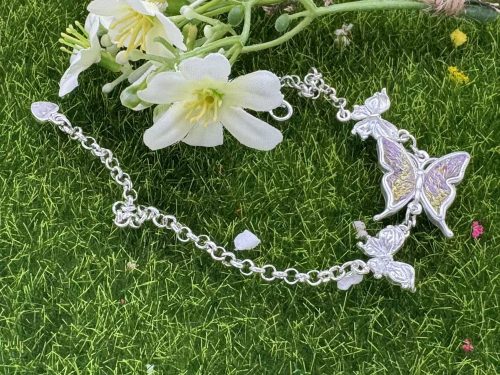 介绍图SMS000001 Браслет с вышитыми бабочками