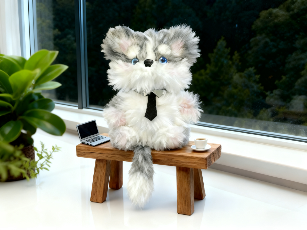 大狗1-1 Плоские куклы из пушистых синельных стеблей